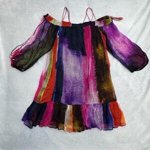 Floreat Anthropologie multicolored off-shoulder dress